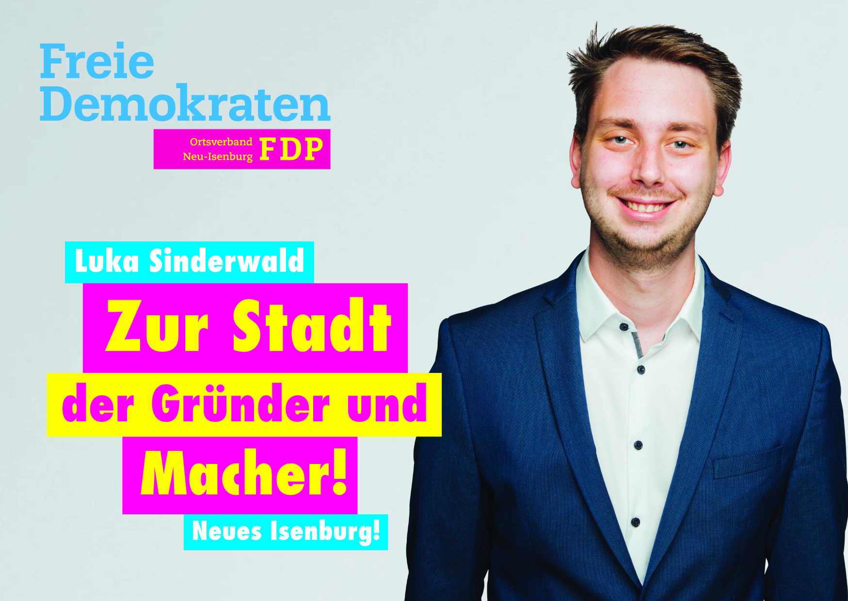Luka Sinderwald, Listenplatz 3. zur Kommunalwahl am 14. März 2021 in Neu-Isenburg.