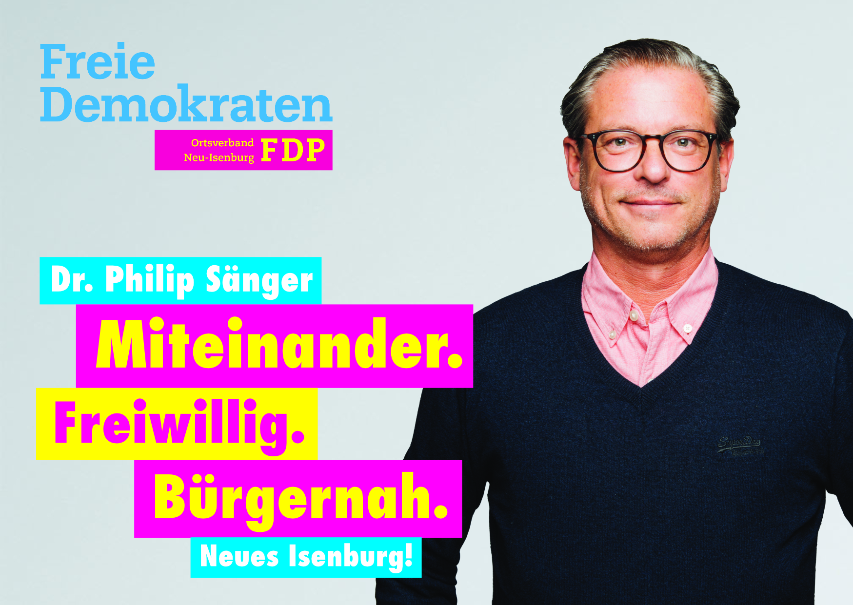 Dr. Philip Sänger, Listenplatz 6. zur Kommunalwahl am 14. März 2021 in Neu-Isenburg.
