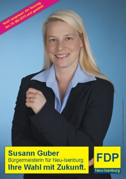Wahlplakate von Susann Guber zur Bürgermeisterwahl.